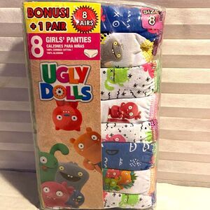 8 Pair of Girls Panties Ugly Dolls Size 8 100% Cotton Brand New!